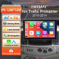 AWESAFE 10-calowe radio Android do Renault Trafic 2, Nissan Primastar, Opel Vivaro 2010-2014, bezprzewodowe CarPlay i Android Auto, nawigacja GPS, obsługa multimediów, sterowanie z kierownicy,
