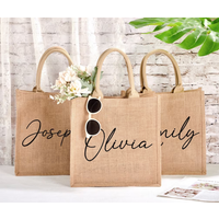 Bridesmaid Burlap Tote Gift Bags,Personalized Jute Tote Bag,Custom Burlap Beach Bag,Bridesmaid Proposal Gift, Bridal Party Gifts