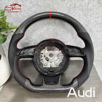 Suitable for the steering wheel for Audi A6 C7 models, made of carbon fiber material with red stitching