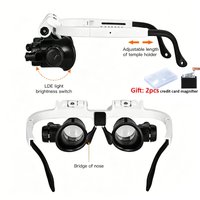 8X 15X 23X Adjustable LED Light Head-Mounted Magnifying Glass Jeweler Headband Magnifier Watch Repair Head Eye Loupe Lenses