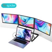 Rospider 14" Portable Triple Laptop Screen Extender, 1080P FHD 100% sRGB, Single Cable for Mac M1/M2/M3 & Windows