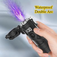 Dual Arc USB Lighter Windproof Outdoor Flashlight Multifunctional Survival Tool Portable Plasma Ignition Strong Light Pulse Tool