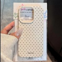 Black Circular Dots Pattern Lichee leather pattern Phone Case For iPhone 17 16e 16 15 14 13 12 11 Air Pro Max Plus X XSMax Cover