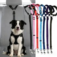 Pet car seat belt, nylon leash, rear seat belt, adjustable dog safety harness collar, pet accessories