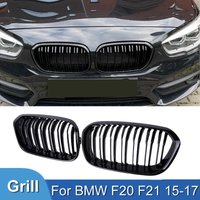 Car Front Bumper Grilles Kidney Racing Grill For BMW 1 Series F20 F21 LCI 120i 2015- 2017 Double Slat Replacement Grille