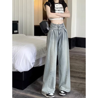 plus Size Straight Leg Jeans Casual Style Natural Waist Breathable Polyester Denim Pure Color Standard Fit Comfortable Jeans