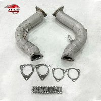 Stainless Steel Straight Pipe Exhaust Downpipe with Heat Shield for Audi S4 S5 B8 B8.5 3.0T
