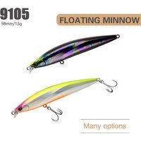 Floating Minnow 98F Fishing Lure 98MM 13G Artificial Isca Pesca Long-Cast Wobblers Seabass Trout Carp Fishing Tackle 9105