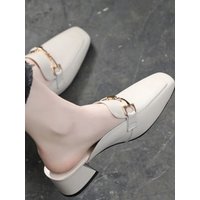 New fashionable, luxurious, lightweight, wear-resistant, anti-slip, versatile square-toed high heels and British-style slippers