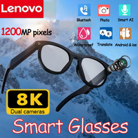 Lenovo 8K AI Smart Glasses HD Color Changing Chat GPT 1200MP Translate Camera Bluetooth Call Voice Assistant Music Control New