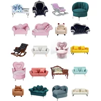 Miniature Furniture Lazy Couch Bean Bag Dollhouse Model Mini Scene Miniature Furniture Armchair Sofa Footstool Doll Decor Toy