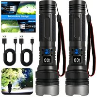 Super Bright Flashlight Type C Rechargeable LED Torch Long Range Tactical Lamp for Outdoor Waterproof Camping Fishing Lantern