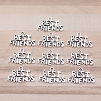 IFOCUS 10pcs/Lot Best Friends Charms For DIY Jewelry Making Zinc Alloy 25x15mm/0.98x0.59inch
