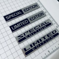 3D Metal Aluminium Silver Black Logo LIMITED EDITION Emblem Car Fender Badge Trunk Decal LIMITED EDITION Stikcer Accessories