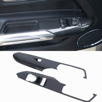 Car ABS Window Lift Switch Panel Cover Trims Carbon Fiber For Ford Mustang 2015 2016 2017 2018 2019 For LHD Car Accessories