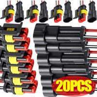 Waterproof Automotive Motorcycle Scooter and Marine Plugs with 2-Pin Male/Female Connectors and Wired Cables Accessories