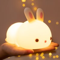 Cute Rabbit Night Light,Touch-Control Table Lamp,Timed Bedside Lamp,Ideal for Home Decor,Best Gift for Easter or Graduation