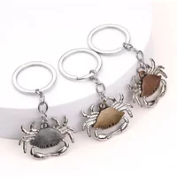 Creative and Personalized Animal Shaped Crab Keychain Metal Keyring Pendant
