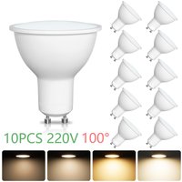 10PCS GU10 LED Bulbs 220V 5W 3000K Dimmable 505LM Energy Saving Light Bulbs 100° Wide Beam Angle for Kitchen Bathroom Bedrooms