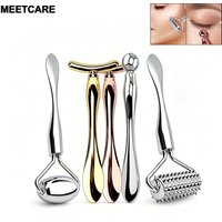 Face Eye Massage Roller Stick Eye Cream Applicator for Anti Wrinkle Dark Circles Facial Lifting Mixing Spatulas Scoop Mini Spoon