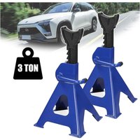 DayPlus 2pc 3 Ton Heavy Duty Steel Axle Stands for Car Van, 9-Stage Adjustable Range of 290-430mm Repair Lifting Tool Jack Stand