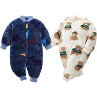Printemps nouveau-né bébé vêtements mignon infantile veste pour bébé combinaison pour garçons doux flanelle Bebe barboteuse bébé vêtements 0-9 mois