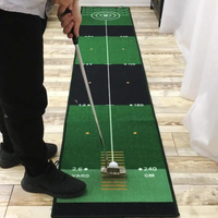 Putting Mat with Distance Markers Indoor Golf Training Aid Portable Practice Mat for Home Office Stroke Improvement