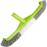 Pool Brush,17.5" Curved Edge Pool Brushes Head for Cleans Pool Swimming Walls, Tiles & Floors,with EZ Clips