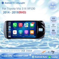 NO 2Din For Toyota Vitz 3 III XP130 2014 - 2019 4G Android 15 Car Stereo Radio Multimedia Video Player Navigation GPS