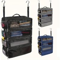Hanging Travel Suitcase Organizer Foldable Closet Shelves Luggage Packing Cube Collapsible Storage Bag For Clothes