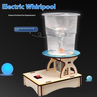 1 Set Novelty Water Tornado Swirl Maker Wooden Puzzle Science Experiment Project For Children DIY Electric Science Toys Gifts