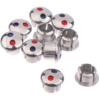 10pcs Faucet Handle Hot Cold Water Sign Red Blue Label Decoration Cover Kitchen Bathroom Mixer Tap Indicate For Faucet Handles
