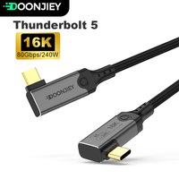 Elbow Thunderbolt 5 Cable USB 5.0 Data Cable PD 240W 5A Fast Charge Wire 80Gbps 16K@60Hz Type-C to USB C for MacBook Pro/Air