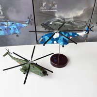 Diecast 1: 144 Scale Armed Aircraft With Propellers Straight 8 Z8 Model WZ-8 Z-8 Dolphin Helicopter Alloy Model Gifts