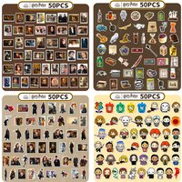 Genuine 50Pcs Harry Potter Stickers Anime Waterproof for Phone Laptop Scrapbook Suitcase Toys Sticker Party Toys Gifts