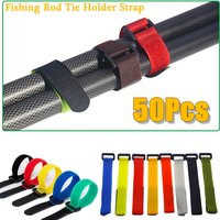 Adjustable Reusable Fishing Rod Holder Strap Secure Fastener Hook Loop Belt for Outdoor Rod Storage Tie Tackle 1-50Pcs