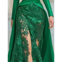 Sexy V-neck Lace Slim Print Dress SetAutumn Elegant Lace Button Irregular Top&Strap Long Skirt A-line Dress Temperamen Lace Set