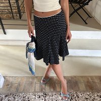 2026 Summer Fashion New French Midi Printed Polka Dot Skirt Vintage Hip Wrap Mermaid Skirt