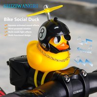 AliExpress SHIZIWANGRI Bells Bicycle Yellow Duck Cartoon Little Yellow Ducks Helmet Head Light Shining Duck Bicycle Bells Handlebar Bicycle Accessories