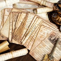50pcs/pack Non-Adhesive Decorative Paper with Vintage Textures, Various Classic Retro Patterns, Suitable for DIY Handicrafts