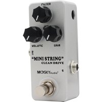 MOSKY MINI STRING CLEAN DRIVE Overdrive Guitar Pedal AA85 Compact White Enclosure True Bypass for Guitar Tone Control & Shaping