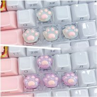 4pcs/set Cute Pearlescent Cat Claws DIY Custom Keycap Keycaps for Mechanical Keyboard Caps Key Caps Toy Holiday Gifts