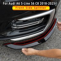 Für Audi A6 S-Line S6 C8 Limousine & Avant 2018-2025 Auto Frontstoßstange Seitensplitter 2 Stück Front-Seitenlippe Kinnprotektoren Karosserie-Kit Tuning