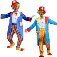 Adult magic clown role-playing costume, stage performance clown dress-up, party and carnival clown role-playing game set dress-u