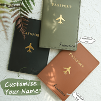 Custom Name Letter Faux Leather Passport Holder, Faux Leather Passport Cover, Demagnetizing Multifunctional Travel Passport Cas
