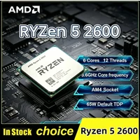 3.4GHz Base Frequency AMD Ryzen 5 2600 CPU 6-Core 12-Thread Efficient Desktop Processor Perfectly Matches Common Socket AM4