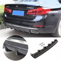 Universal 90CM 6 Fin Shark Fin Rear Bumper Lip Diffuser ABS Glossy Black Rear Spoiler Protector Car Styling Accessories