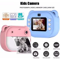 Children Kids Camera Instant Print Mini Digital Video Camera for Kids 1080P Screen Print Thermal Paper +32G Memory Card
