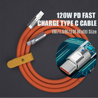 120W 6A Liquid Silicone Charging Cable 1M/1.5M/2M PD Fast Charge Data Cord For iPhone Samsung Xiaomi Home Travel Office Daily