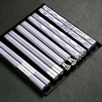 5 Pair Reusable Chopsticks 24cm Food Sushi Sticks Purple Chopstick Chinese Japanese Sushi Chop Sticks Set Kitchen Accessories